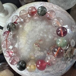 Super 7 golden rutile crystal bracelet